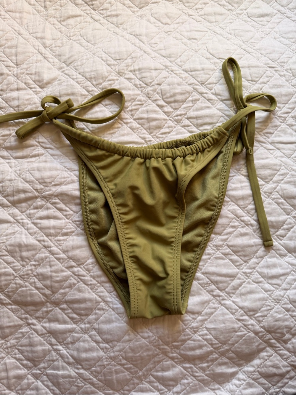 Xhilaration Shirred Side Tie High Leg Bikini Bottoms